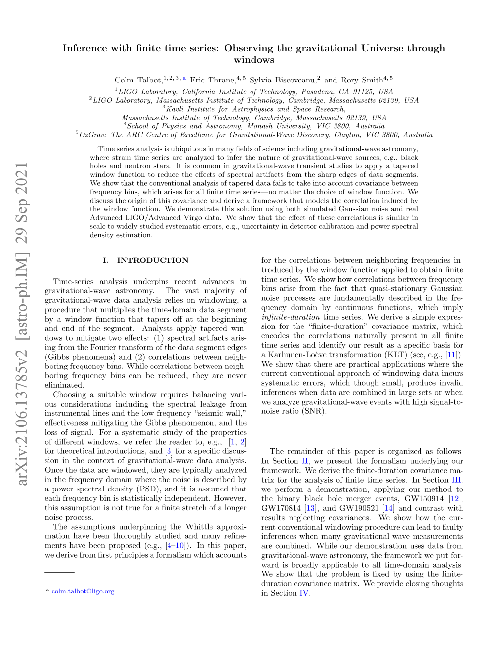 Arxiv:2106.13785V1 [Astro-Ph.IM] 25 Jun 2021