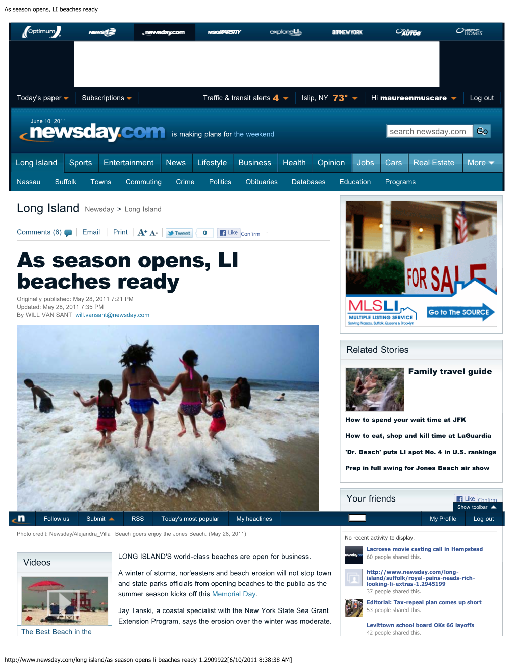 Newsday: As Season Opens, LI Beaches Ready