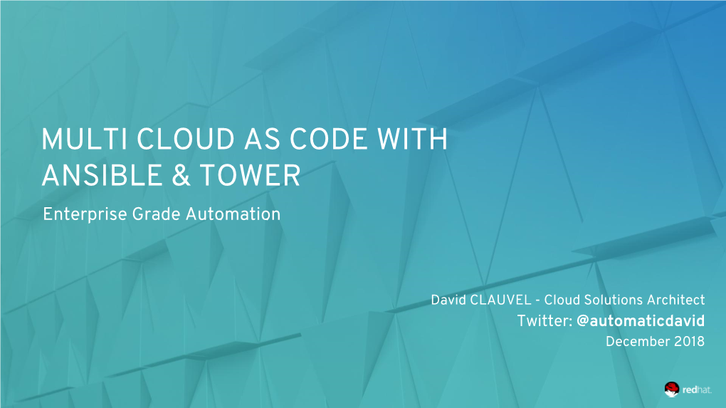 Multi Cloud As Code with Ansible & Tower