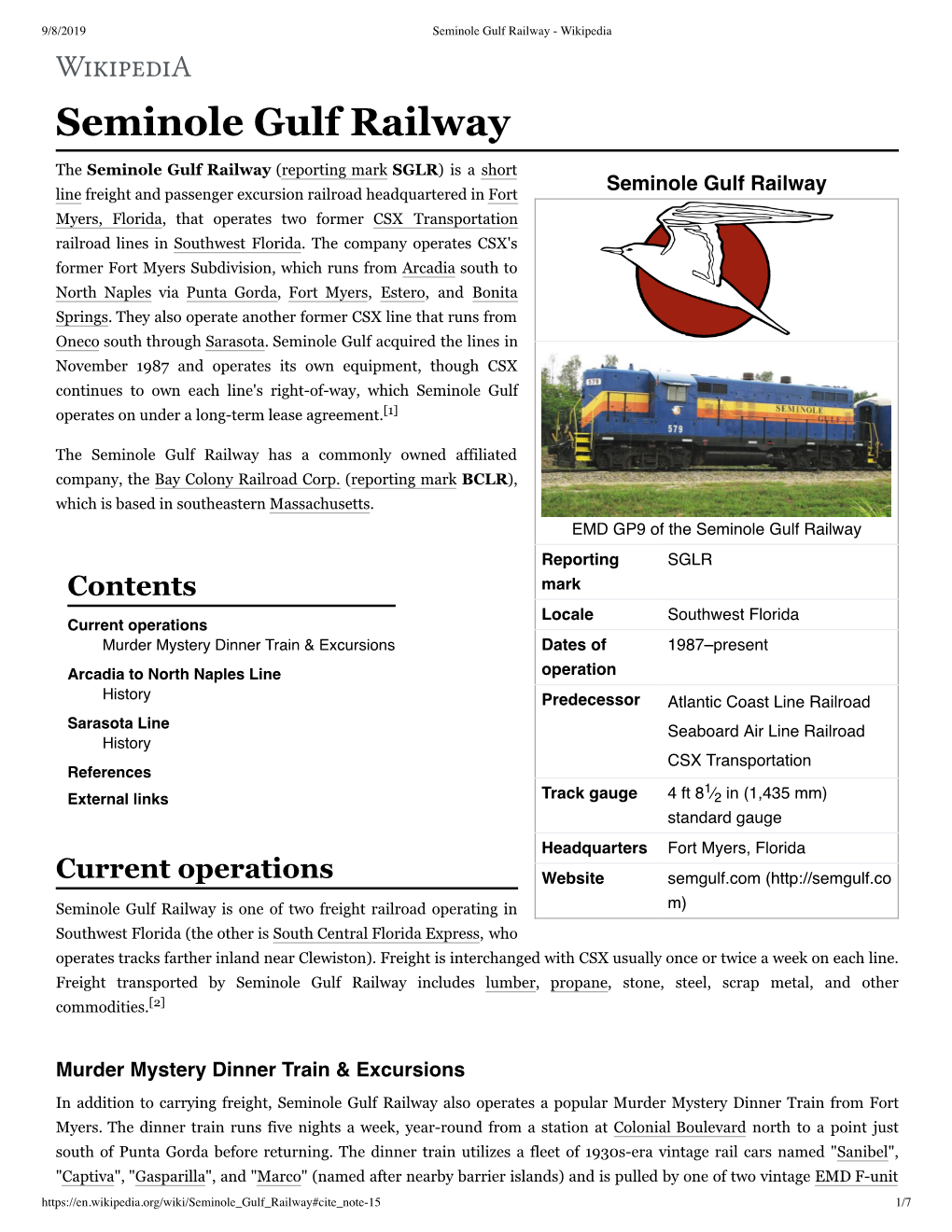 Seminole Gulf Railway - Wikipedia