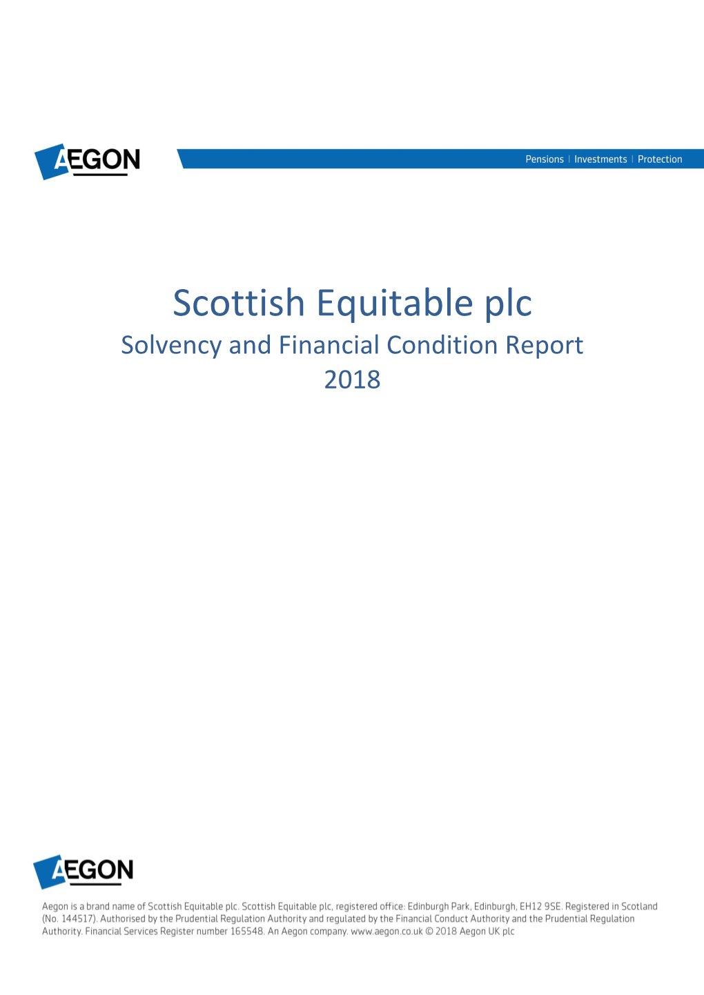 Scottish Equitable Plc Solvency and Financial Condition Report 2018