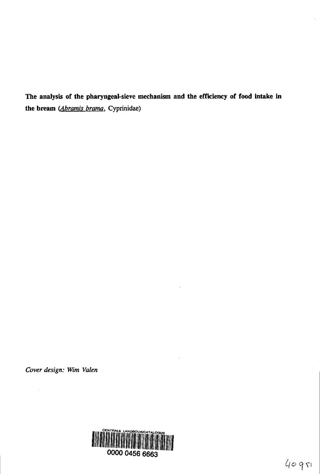 The Analysis of the Pharyngeal-Sieve Mechanism and the Efficiency of Food Intake in the Bream (Abramis Brama