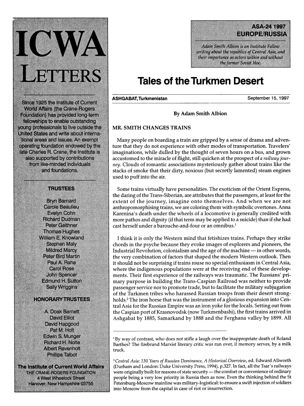 Tales of the Turkmen Desert