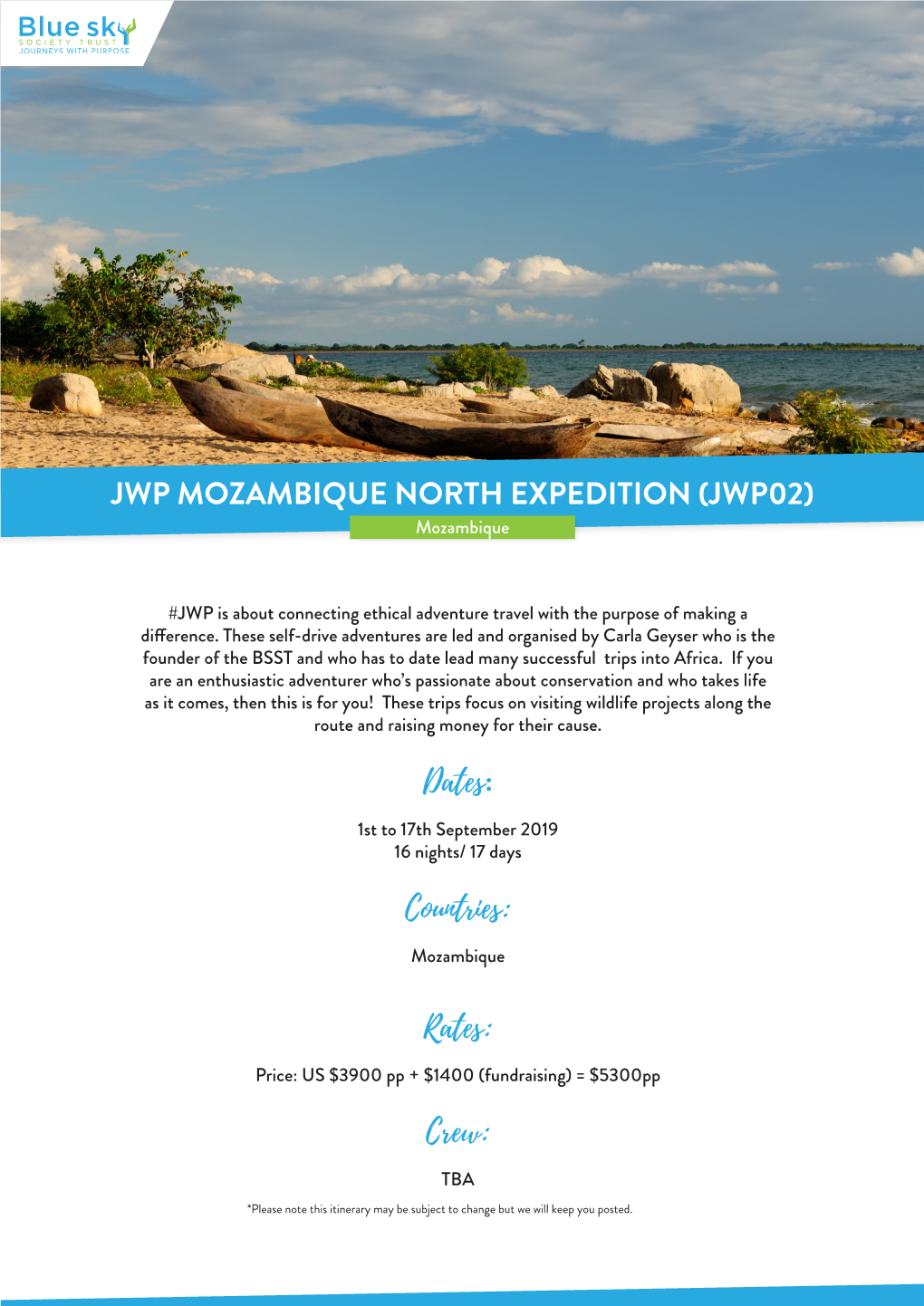 JWP MOZAMBIQUE NORTH EXPEDITION (JWP02) Mozambique