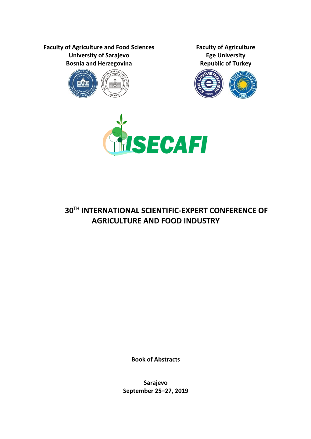 30Th International Scientific-Expert Conference of Agriculture and Food Industry