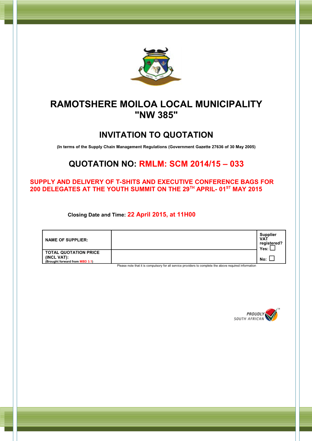 Ramotshere Moiloa Local Municipality