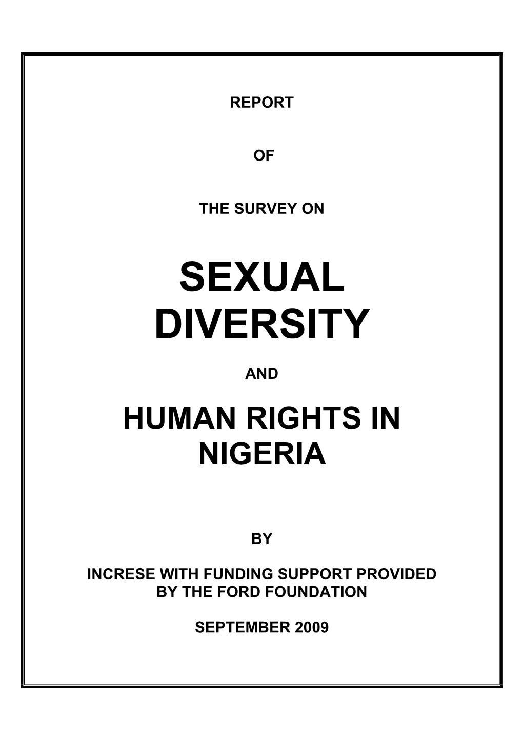 Sexual Diversity and Human Rights in Nigeria