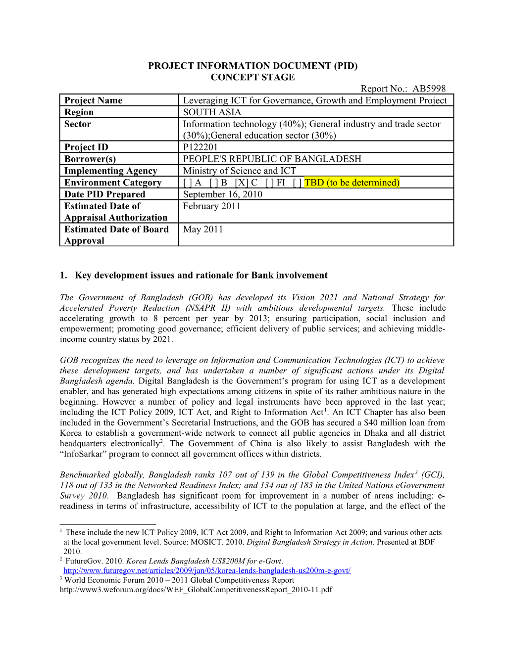 Project Information Document (Pid) s51