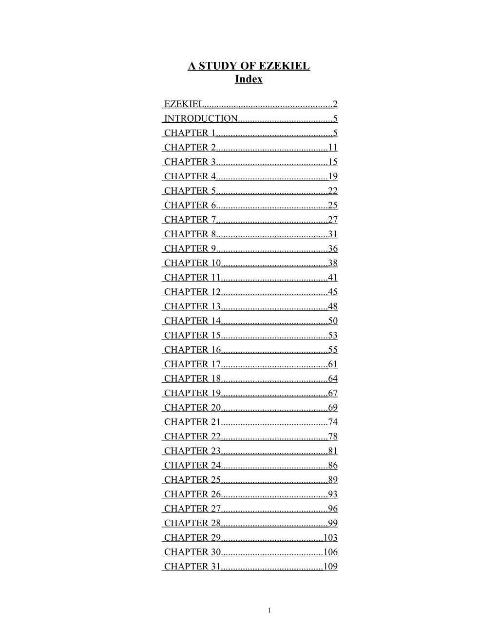 EZEKIEL Index