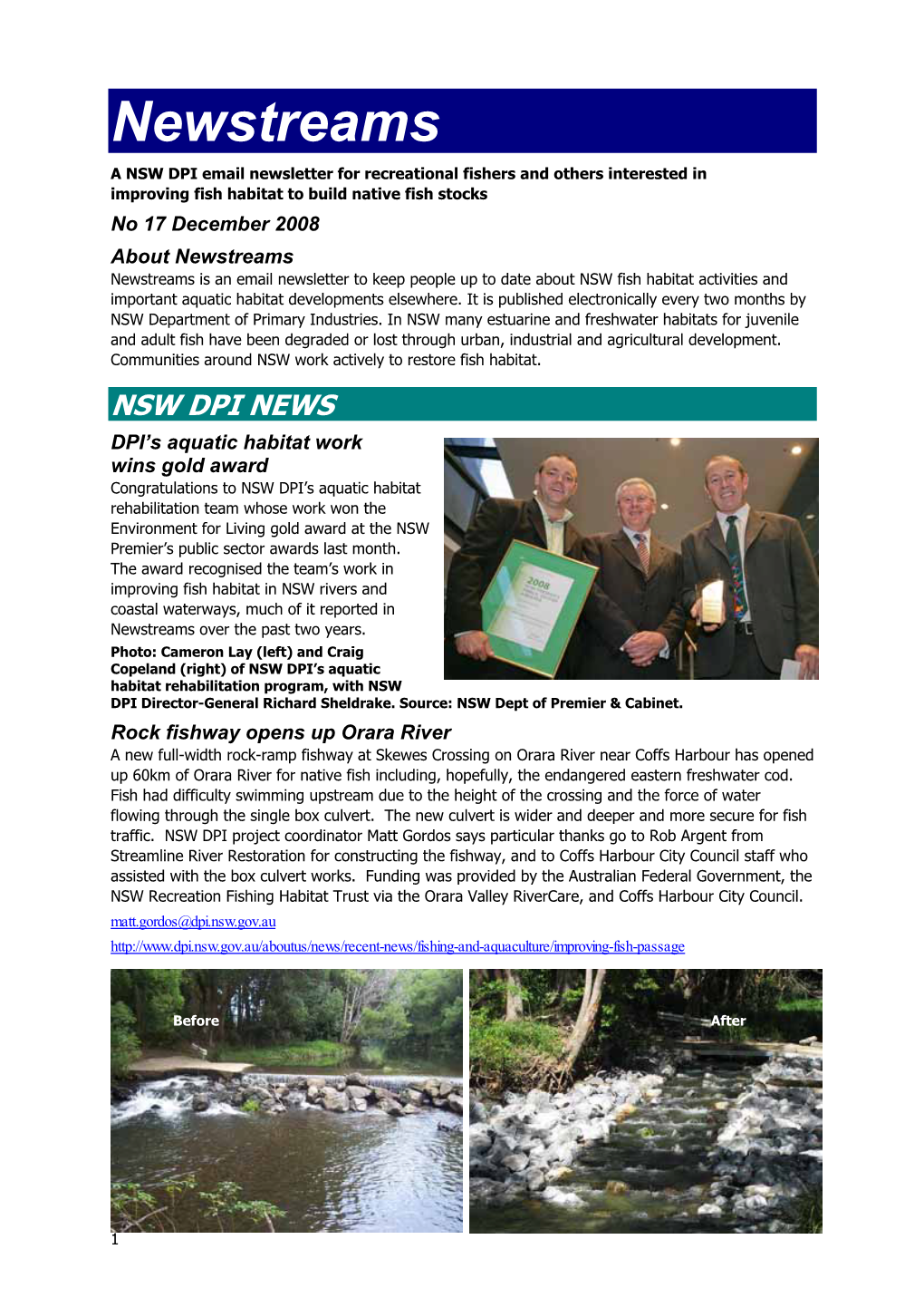 Newstreams Dec 2008 No 17