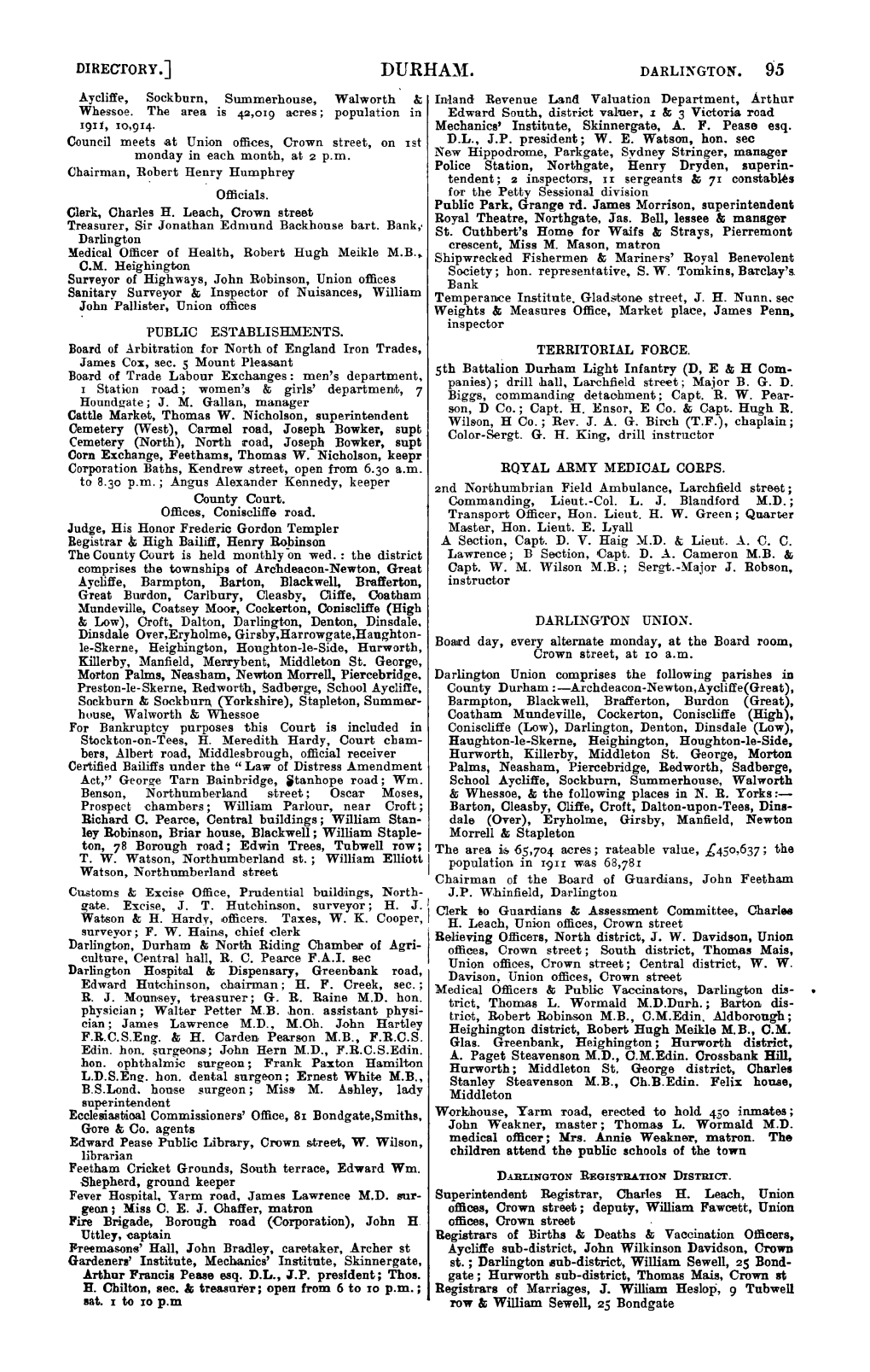 DURHA:\I. DARLINGTON • 95 • Aycliffe, Sockburn, Summerhouse, Walworth & In·Land Revenue Land Valuation Department, Arthur Whessoe