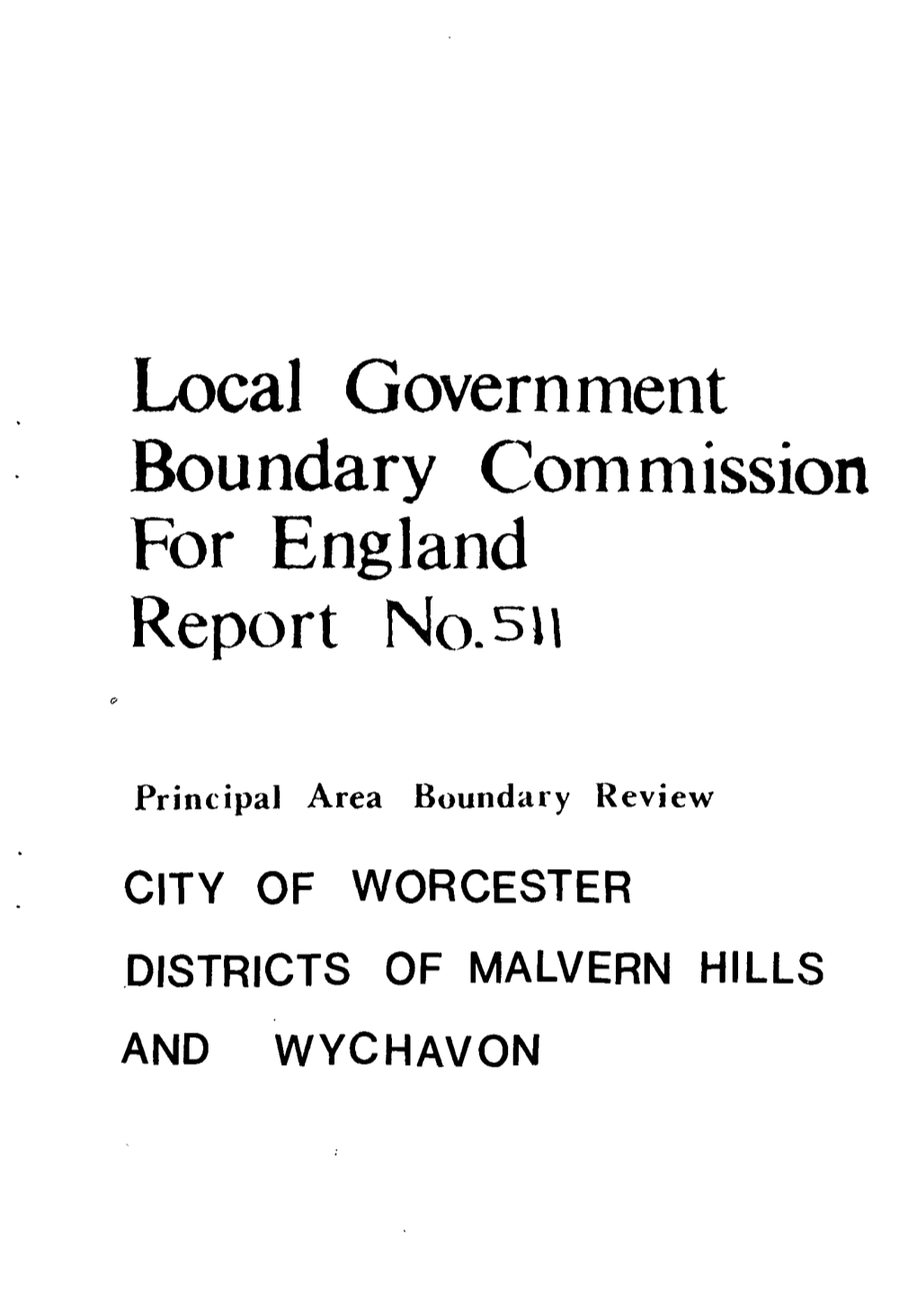 Local Government Boundary Commission for England Report No.5Ii