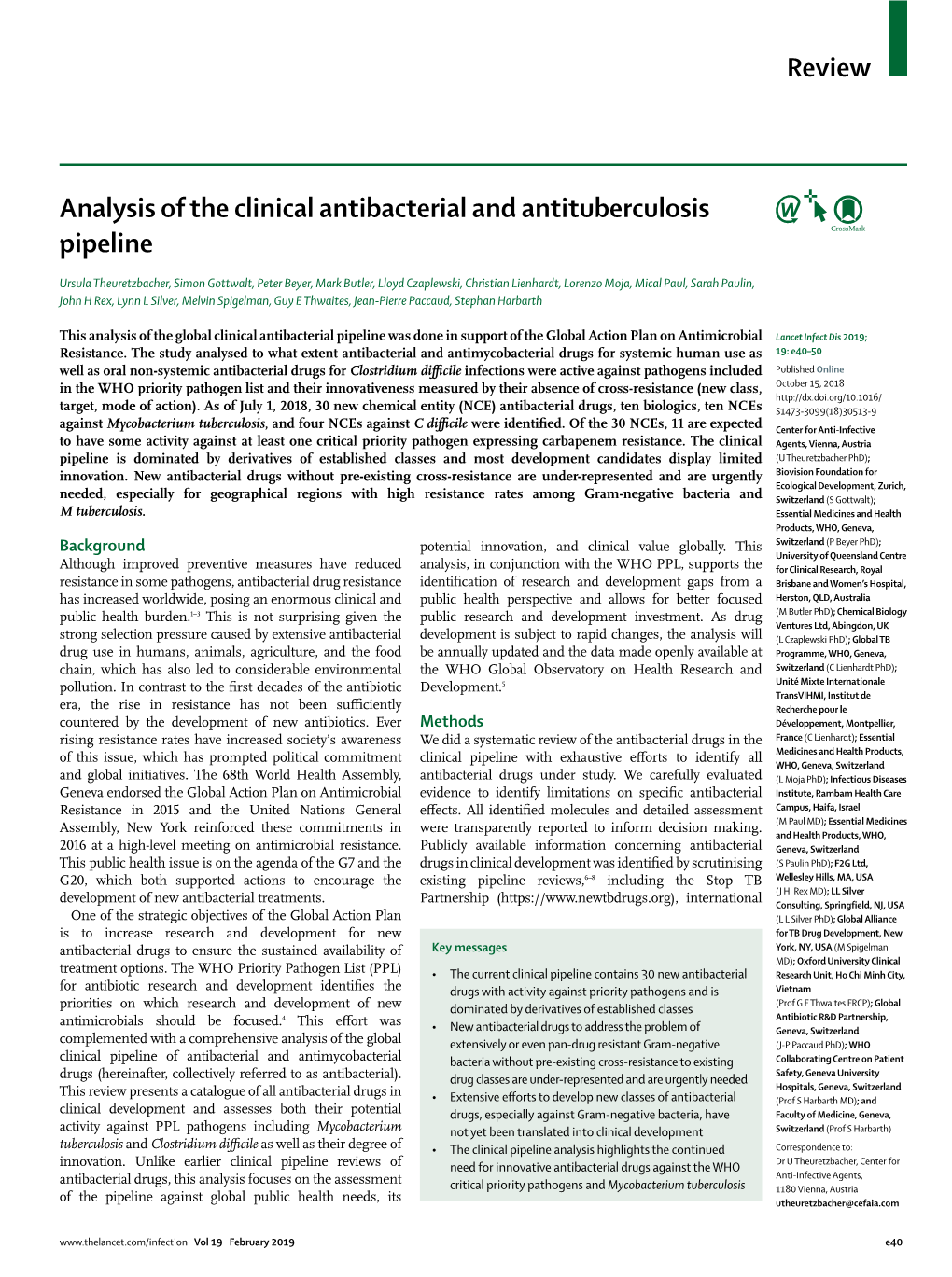 Analysis of the Clinical Antibacterial and Antituberculosis Pipeline