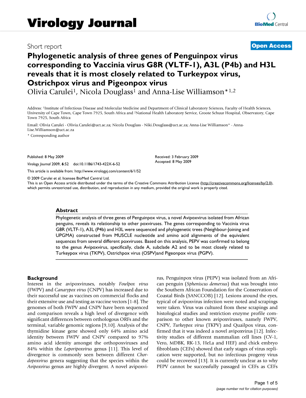 Virology Journal Biomed Central