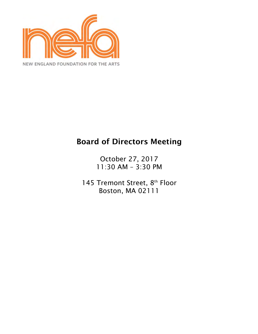 Board of Directors Meeting