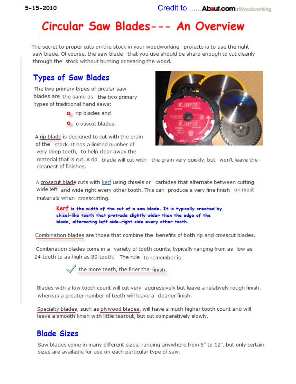 Shopping for Saw Blades by Charles Self