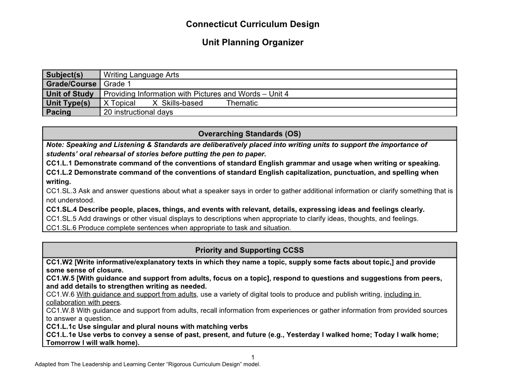 Connecticut Curriculum Design