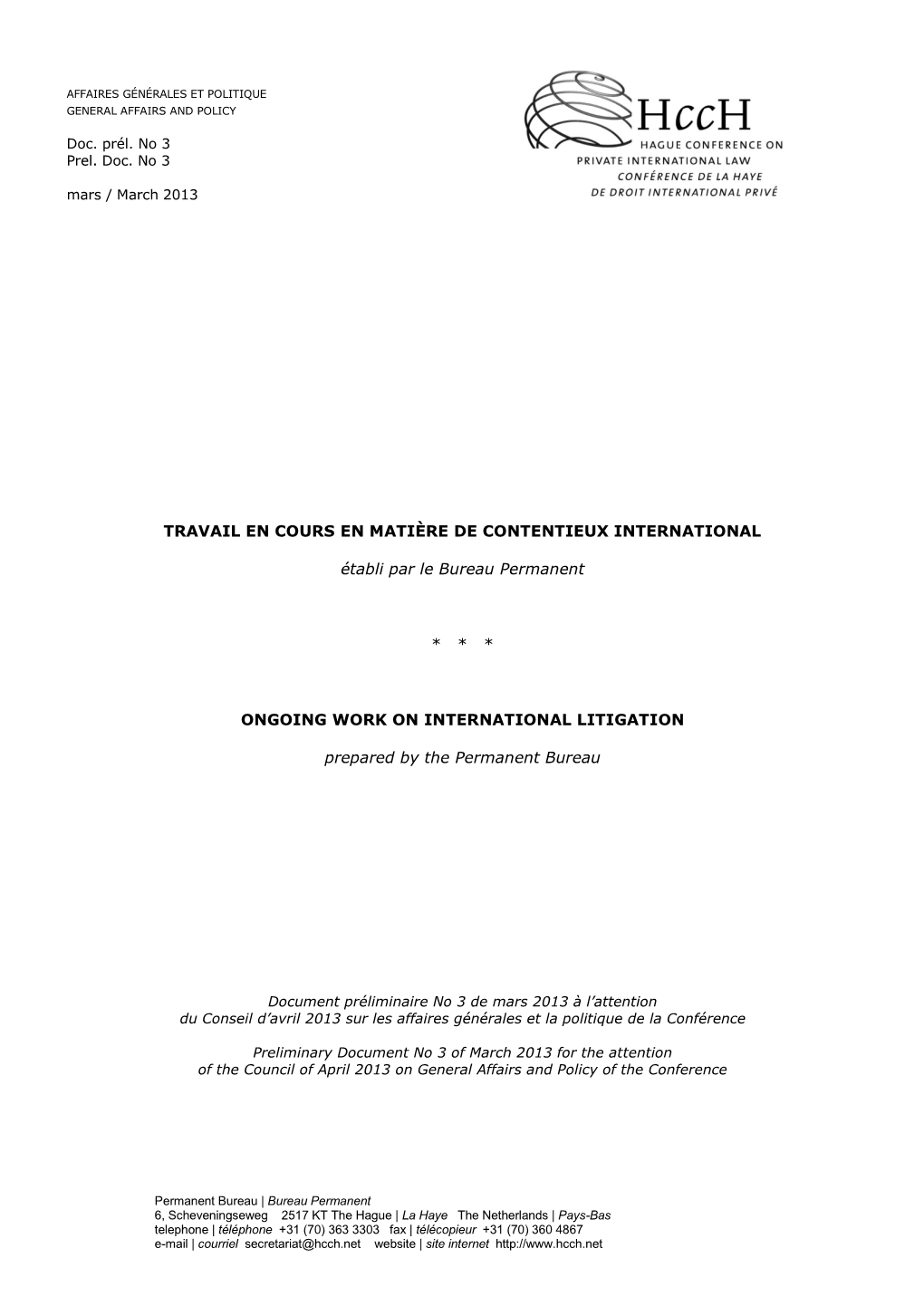 Affaires Générales Et Politique General Affairs and Policy