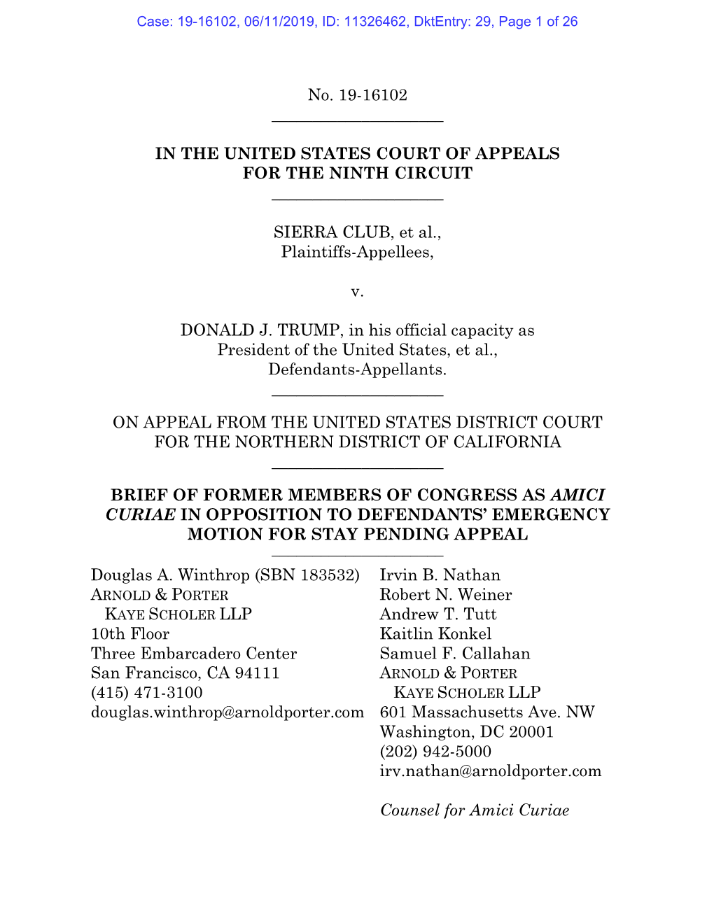 Amicus Brief Opposing Stay
