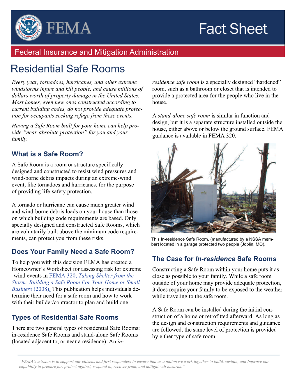 Residential Safe Rooms