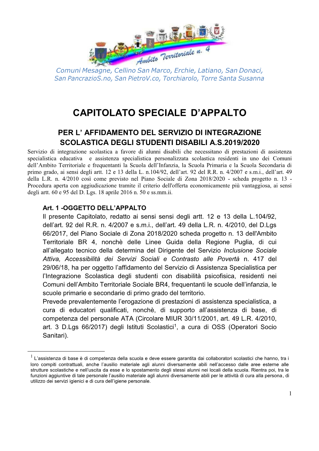 Capitolato Speciale D'appalto