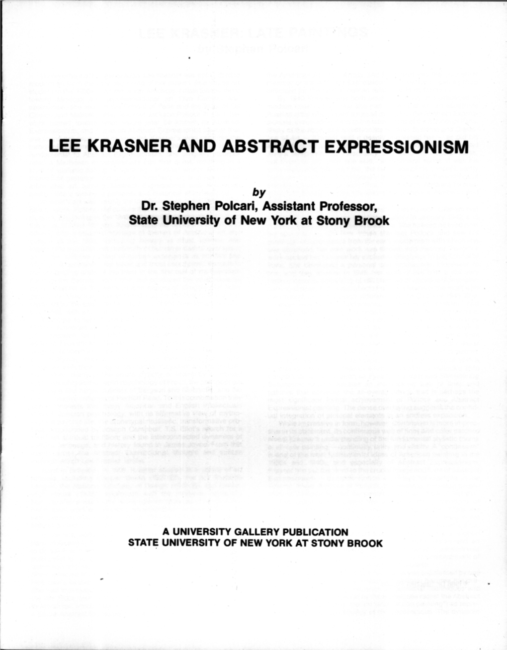 Lee Krasner and Abstract Expressionism
