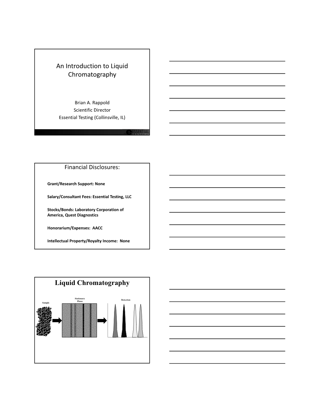 An Introduction to Liquid Chromatography Liquid