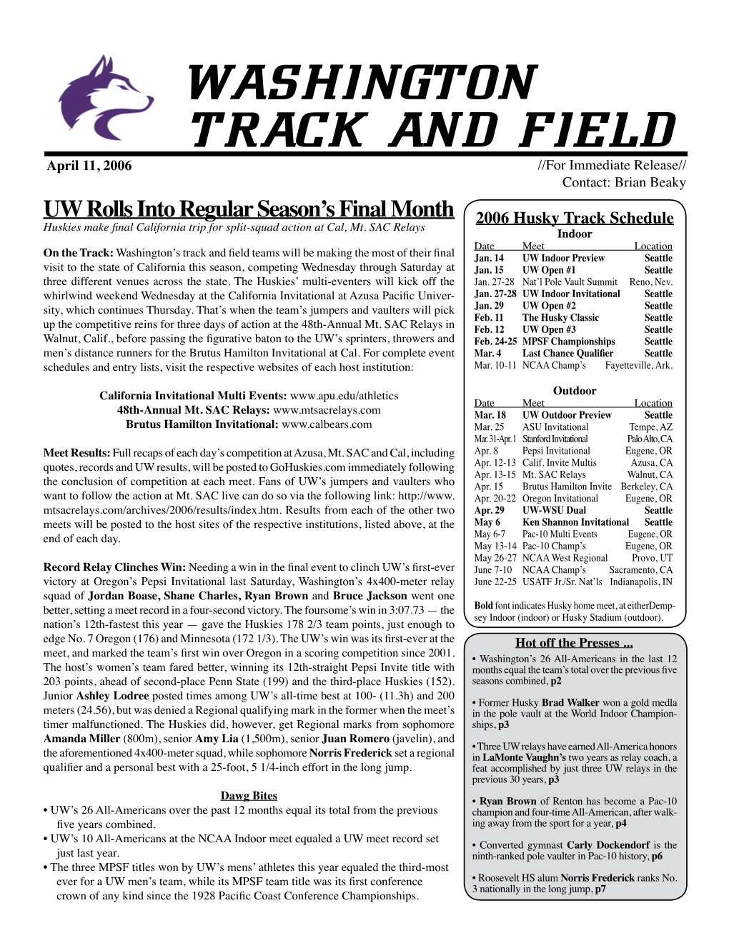 Washington Track and Field