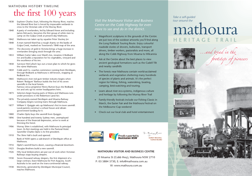 Mathoura History Timeline