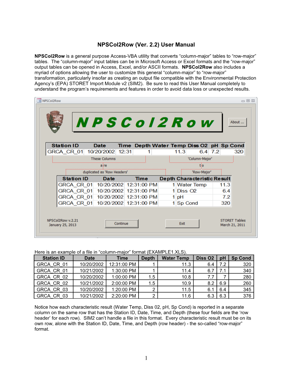 Npscol2row (Ver. 2.2) User Manual