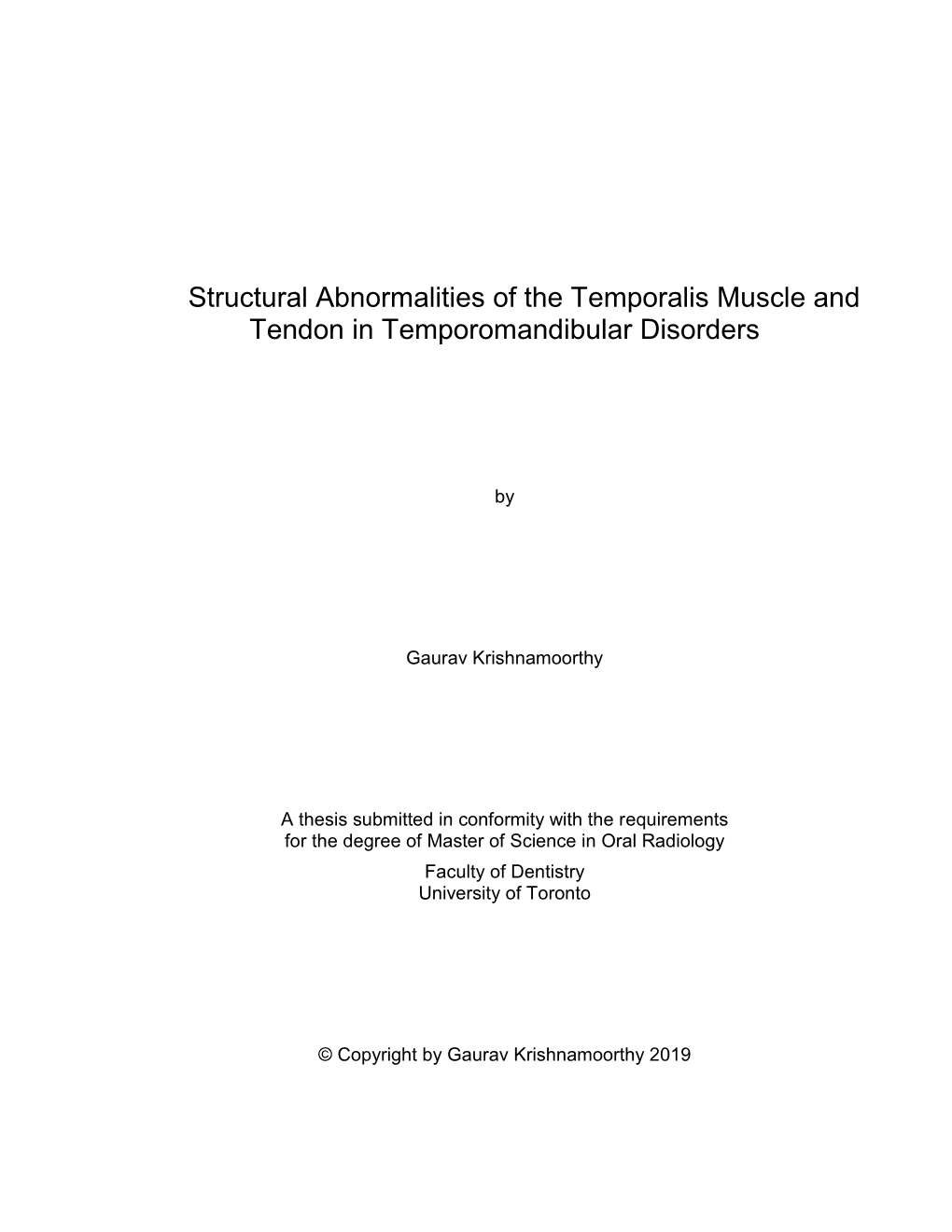 Structural Abnormalities of the Temporalis Muscle and Tendon in Temporomandibular Disorders