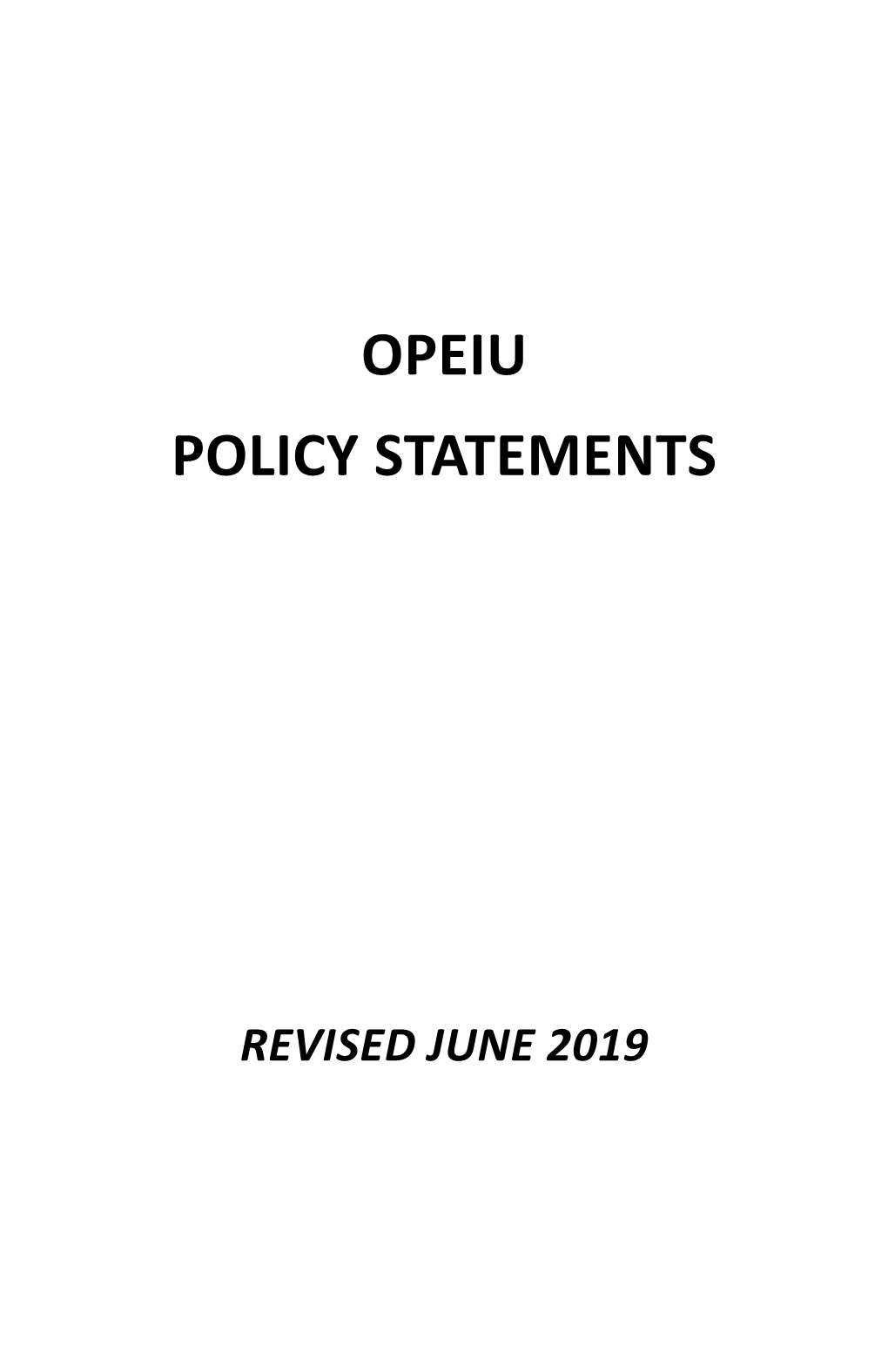 Opeiu Policy Statements