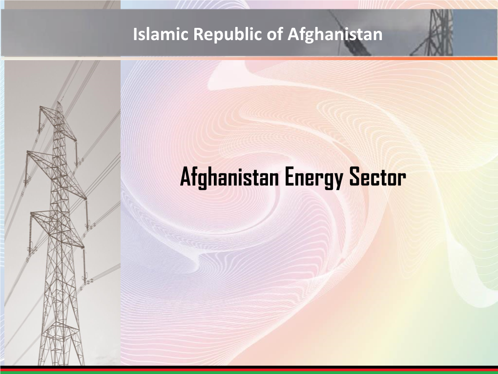 Renewable Energy in Afghanistan •Challenges and Way Forward