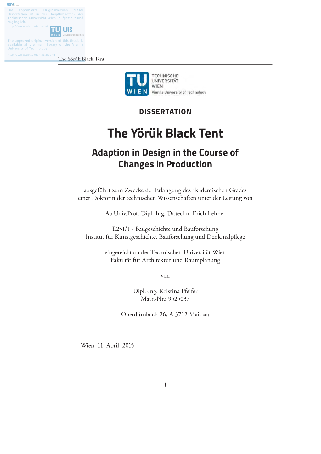 The Yörük Black Tent