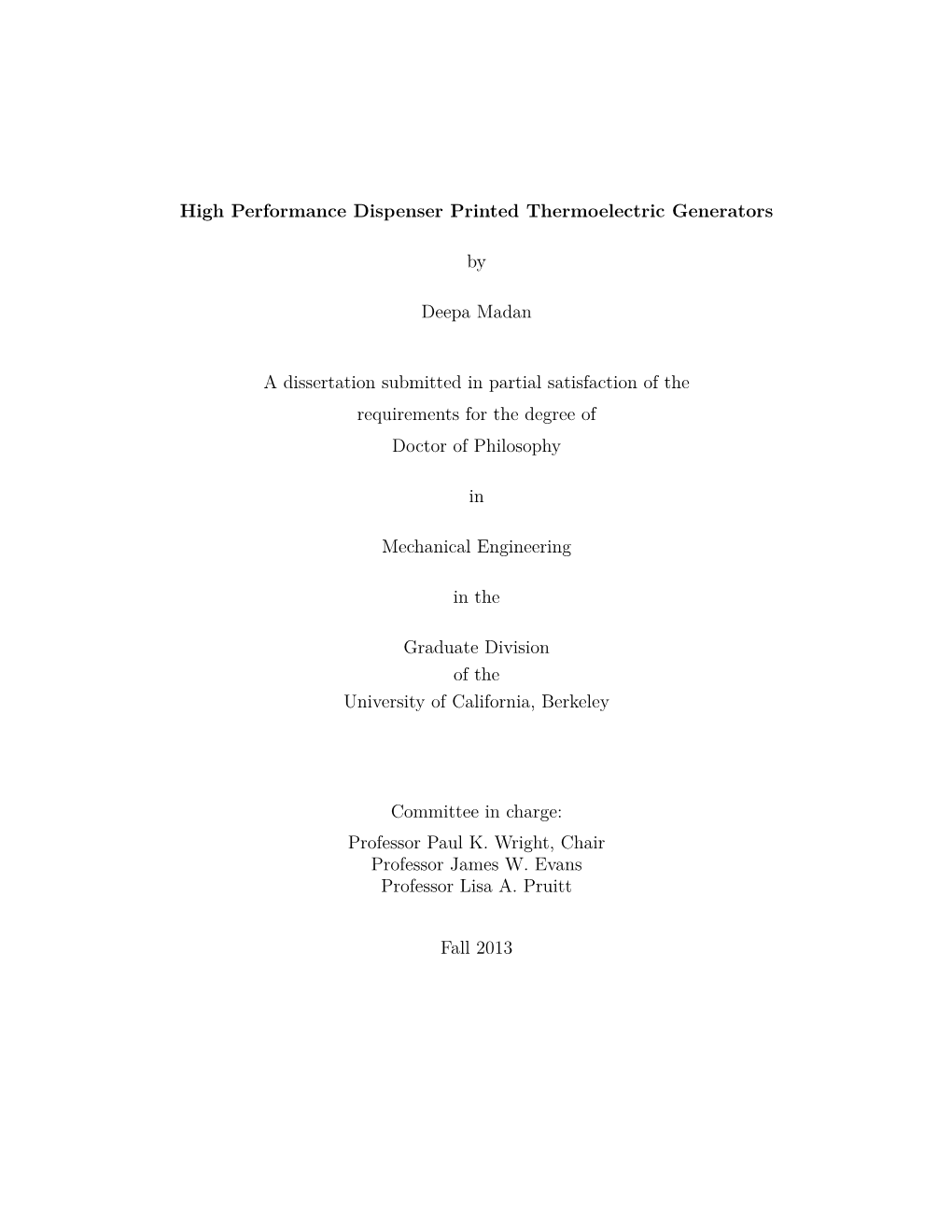 High Performance Dispenser Printed Thermoelectric Generators