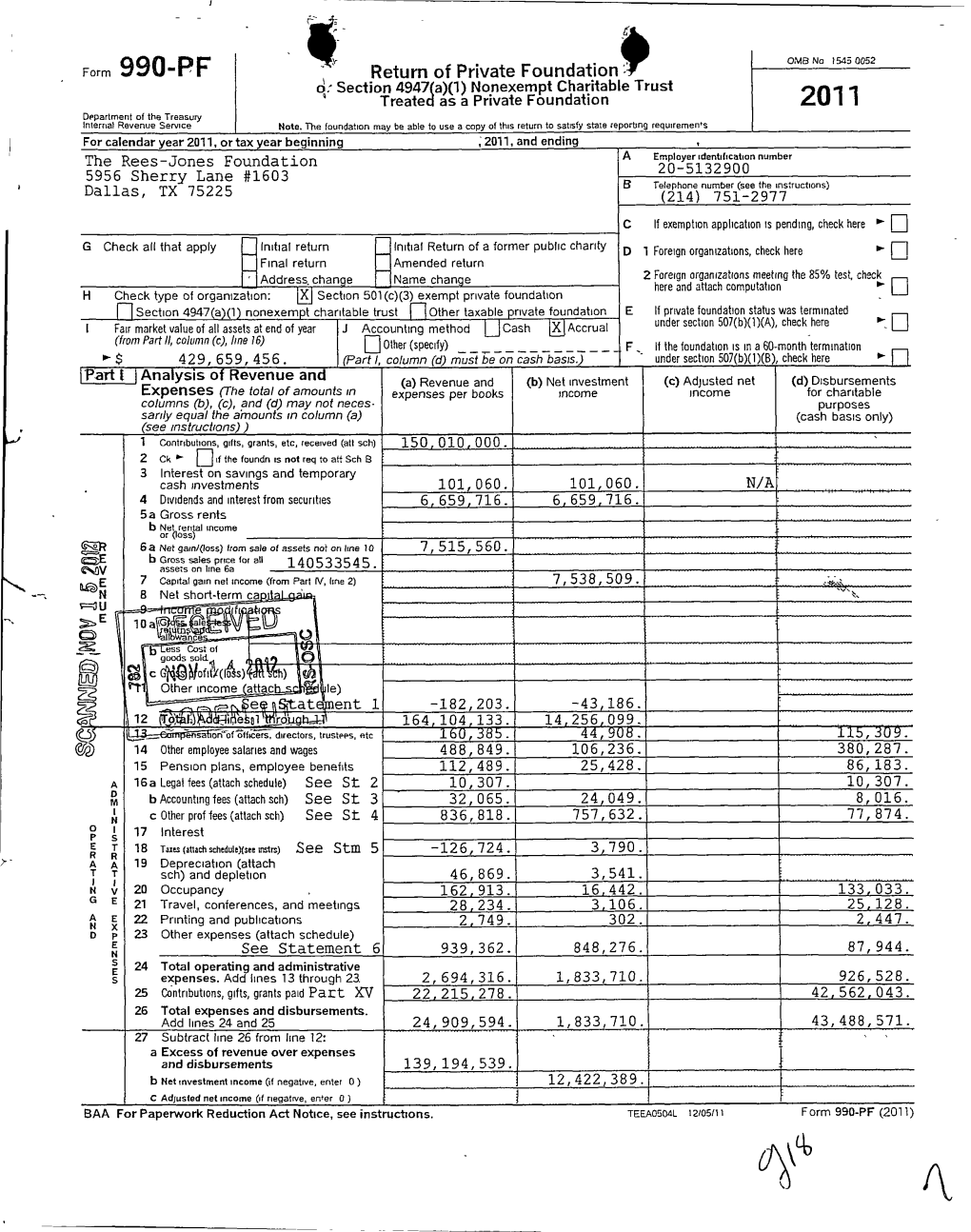 Form 990-PF 2011