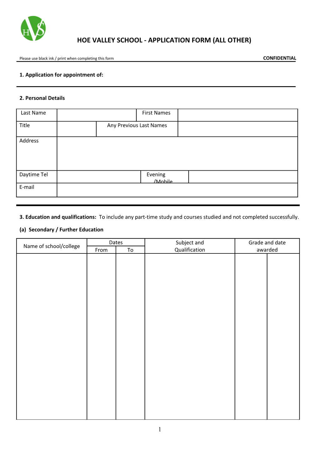 HT App Form