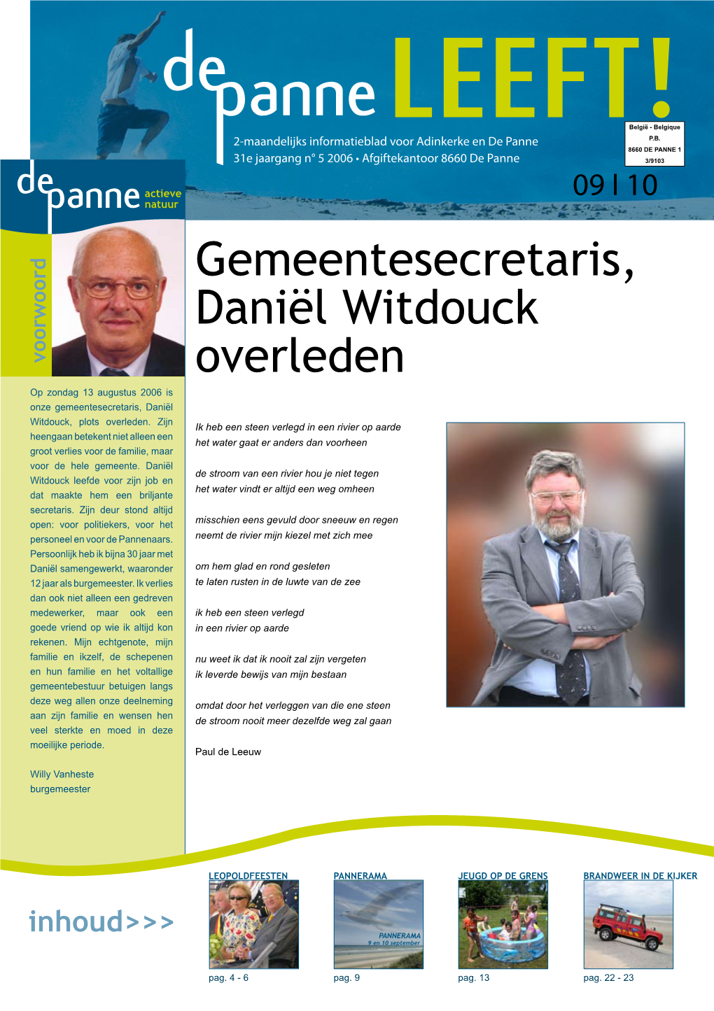 Gemeentesecretaris, Daniël Witdouck Overleden