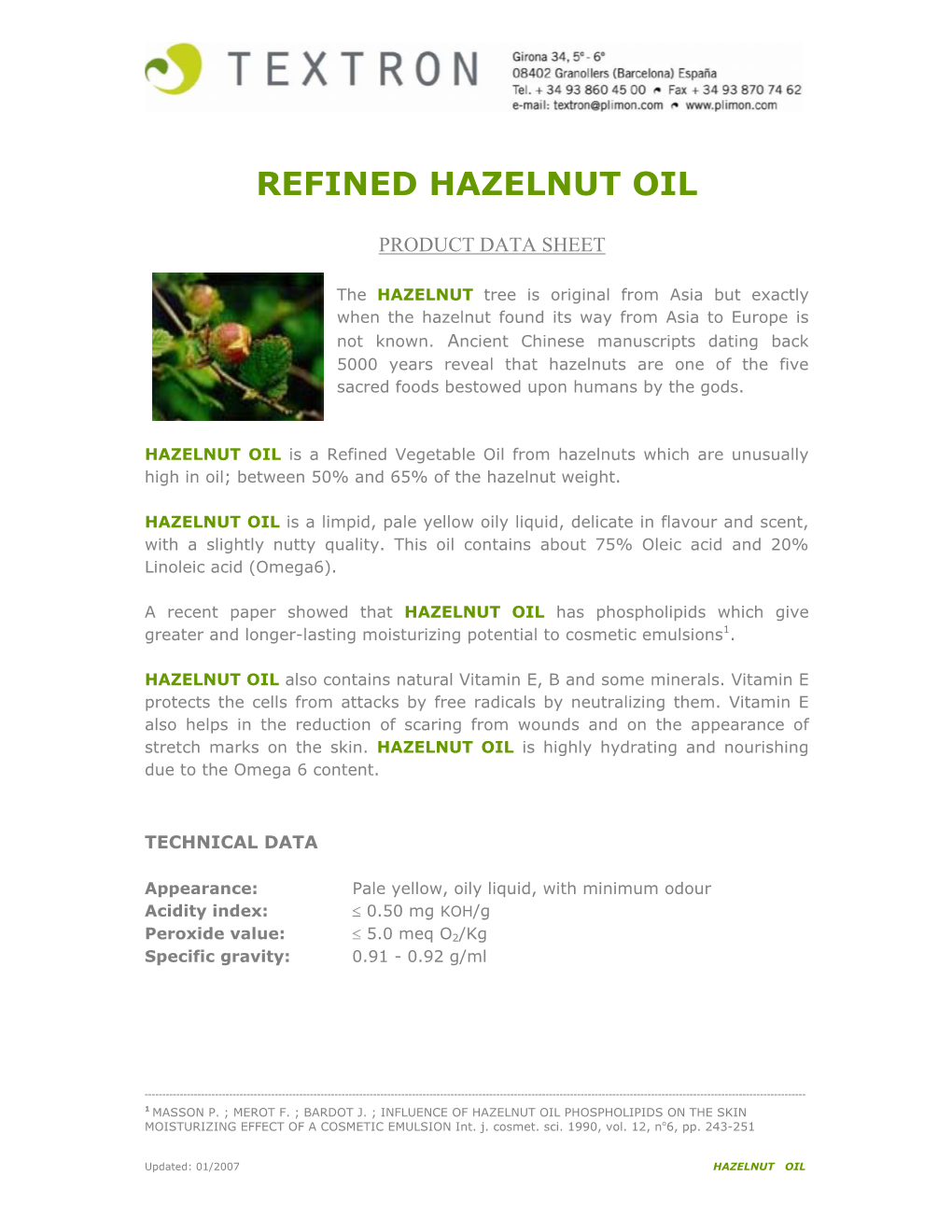 Refined Hazelnut Oil