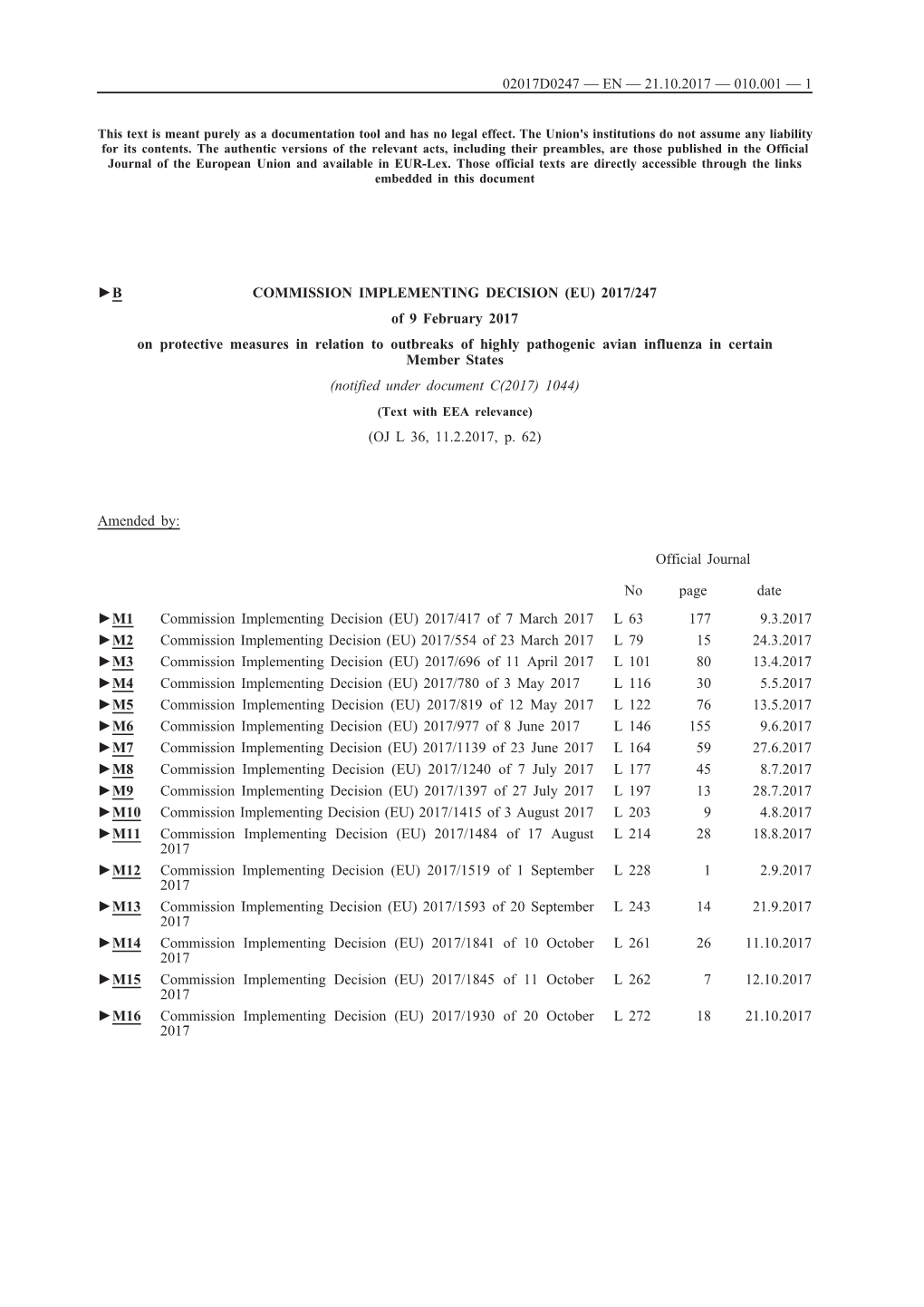 B Commission Implementing Decision (Eu) 2017