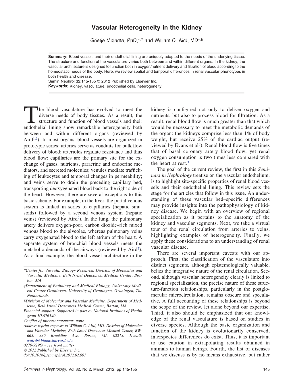 Vascular Heterogeneity in the Kidney