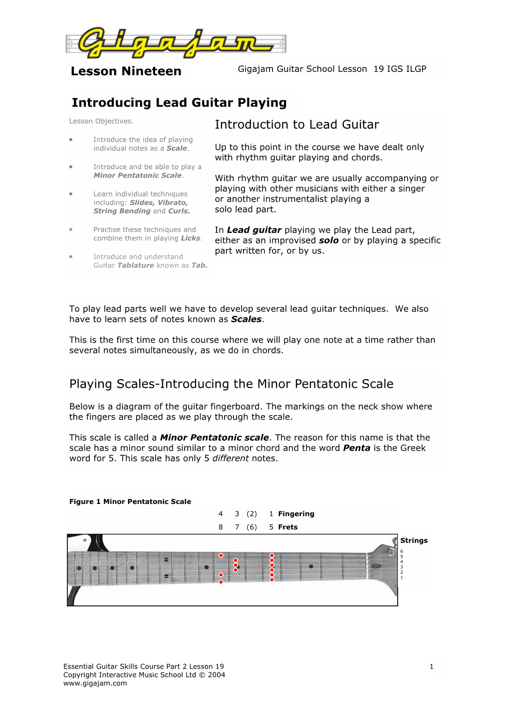 Lesson 19 Introduction to Playing Lead Guitar.Pub