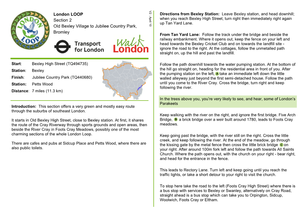 London LOOP Section 2 Old Bexley Village to Jubilee Country Park