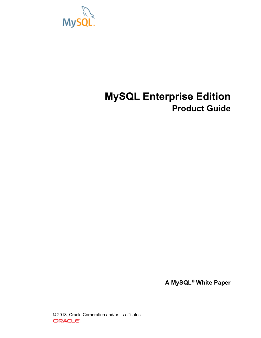 Mysql Enterprise Edition Product Guide