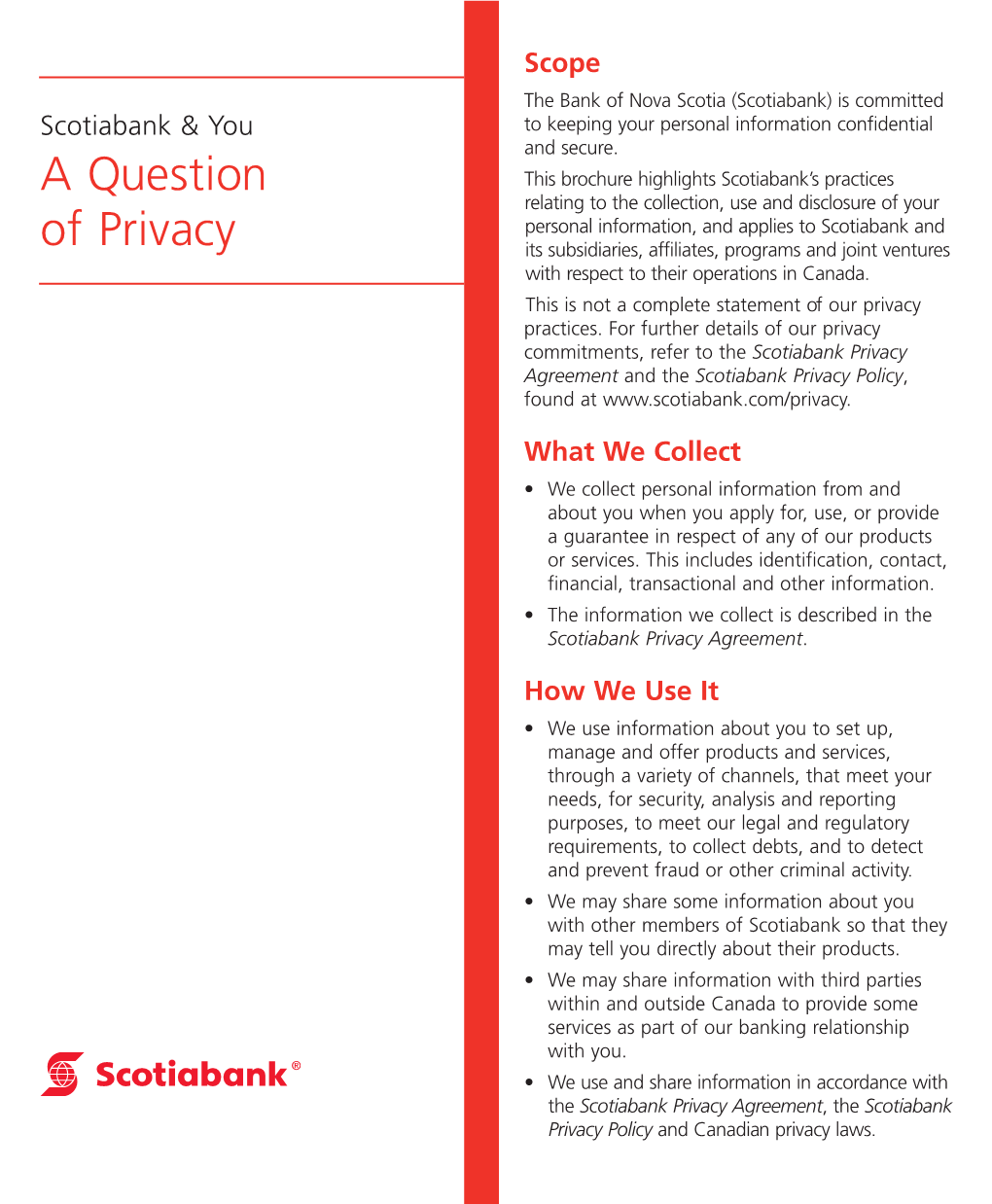 Scotiabank Group Privacy Agreement