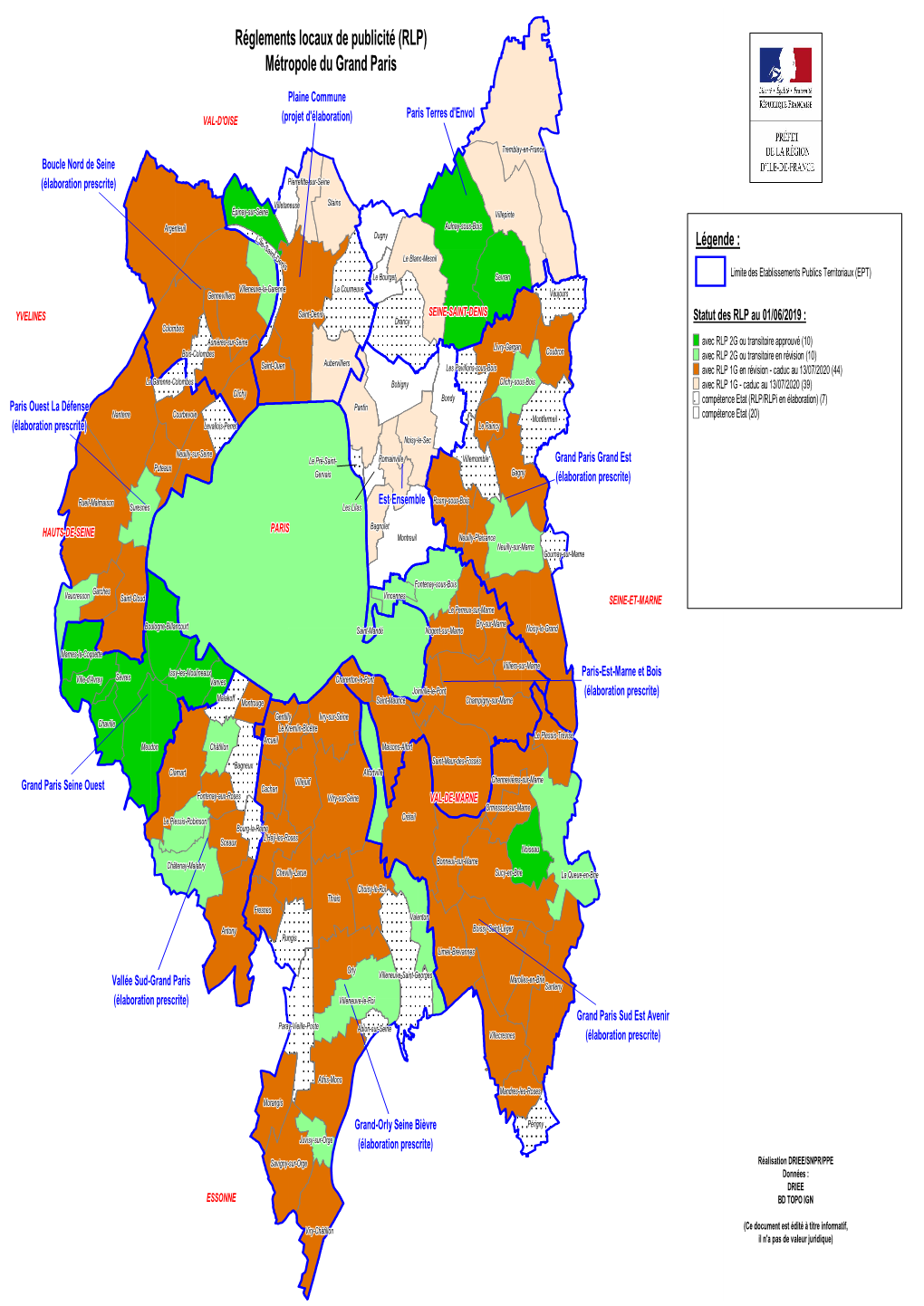 Carte Des RLP/Rlpi En Cours D'élaboration