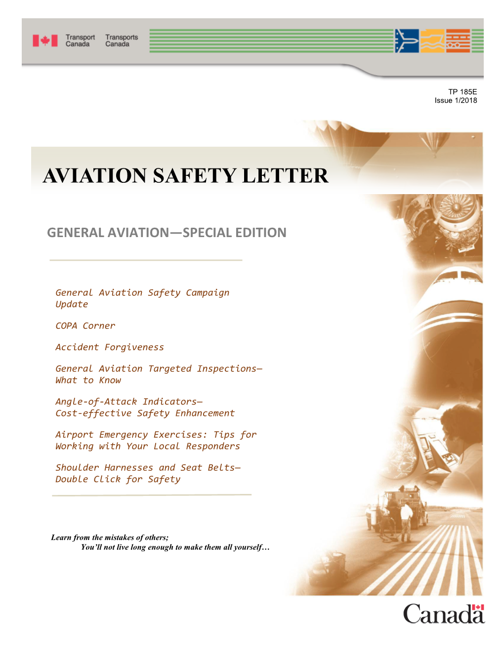 Aviation Safety Letter, Issue 1/2018