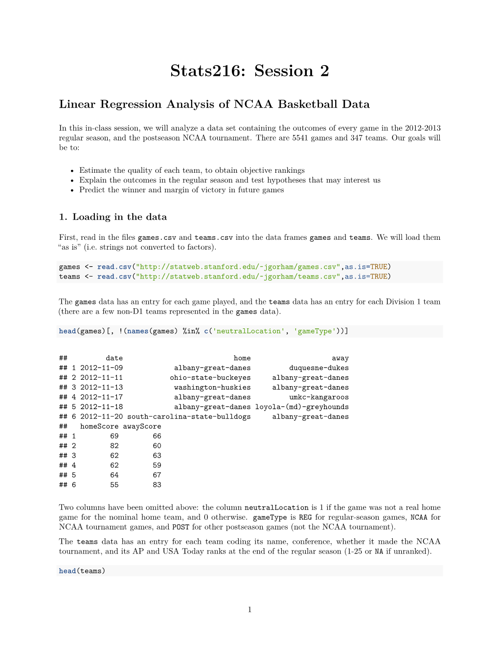 Stats216: Session 2