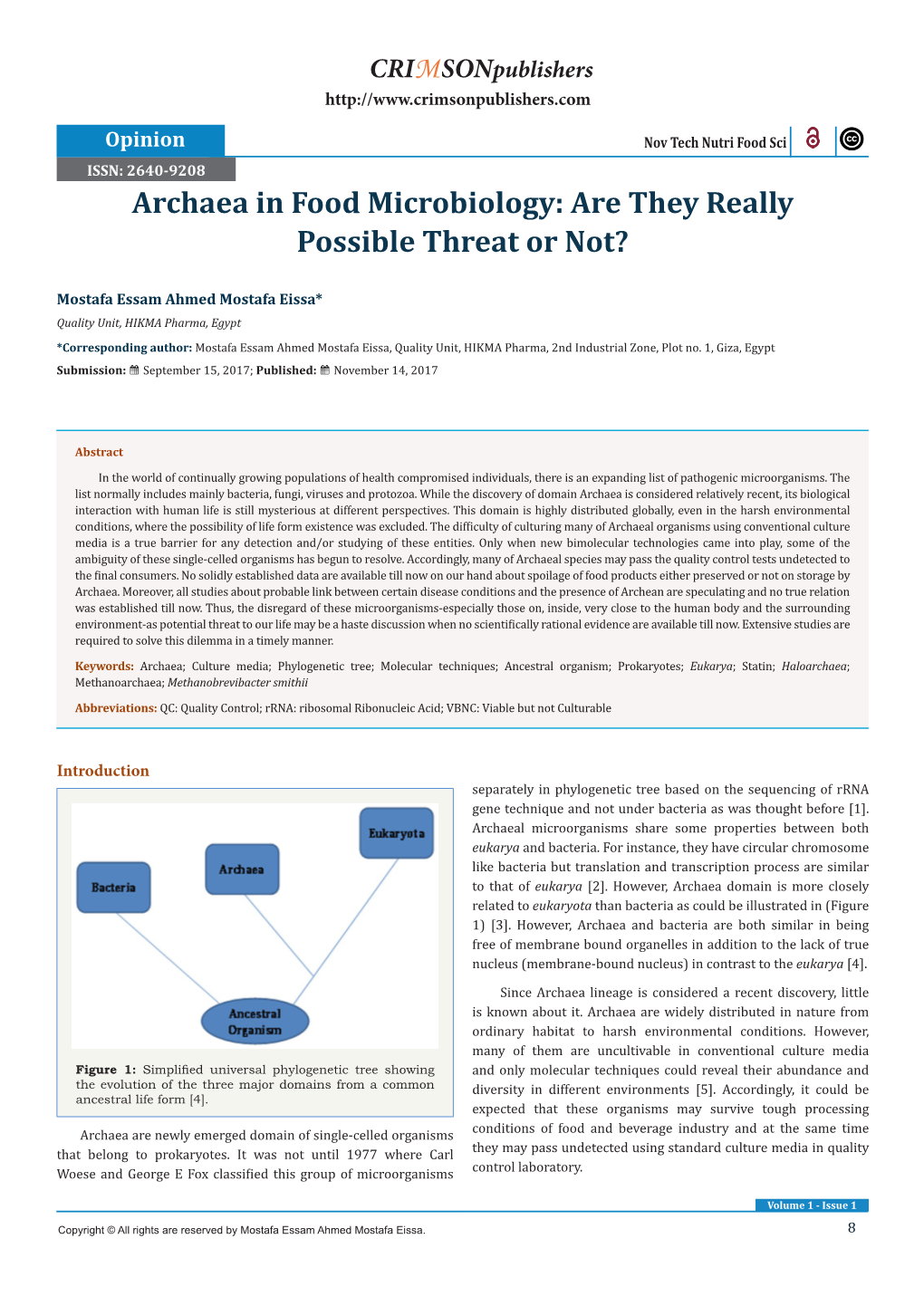 Archaea in Food Microbiology: Are They Really Possible Threat Or Not?