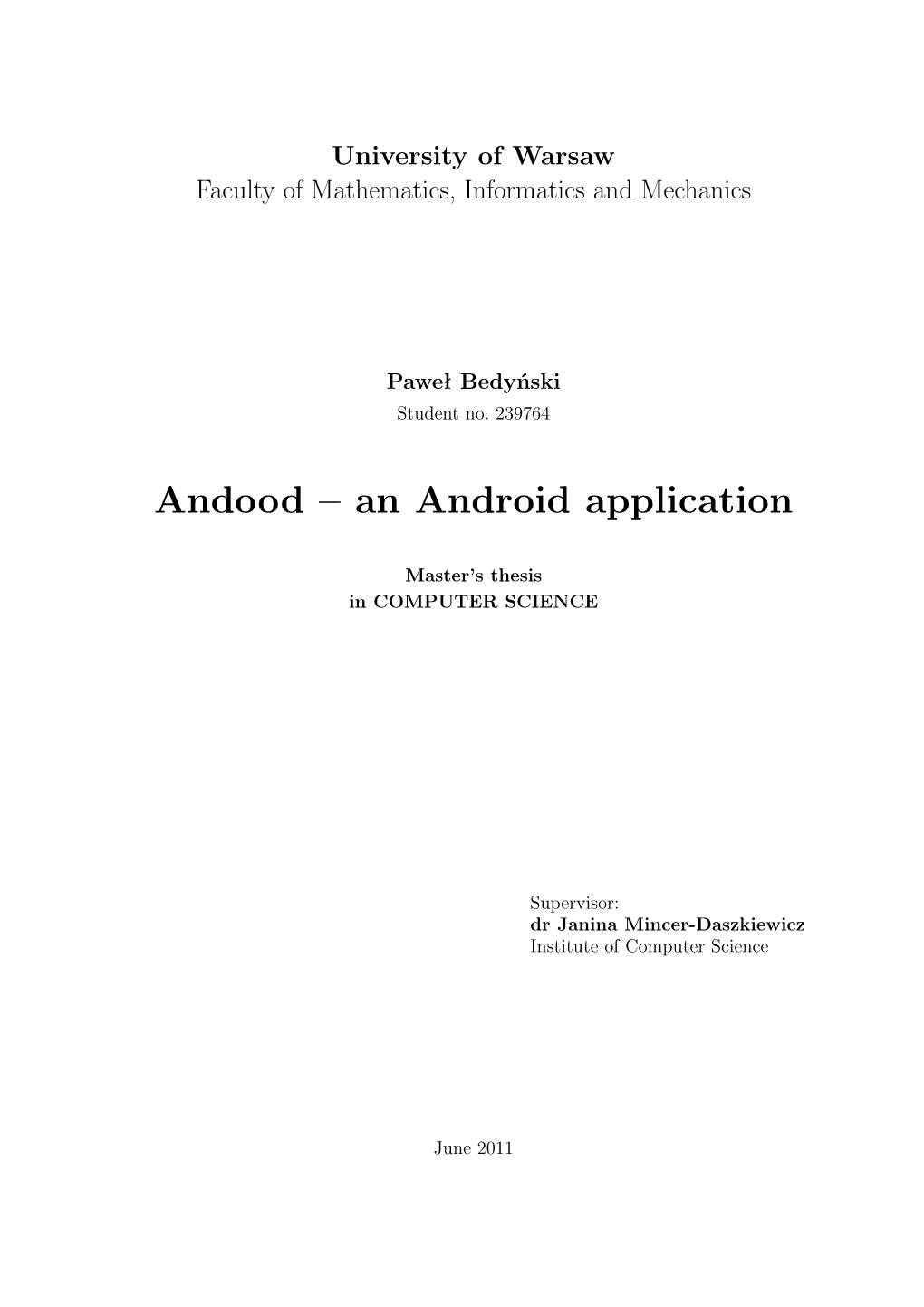 Andood – an Android Application